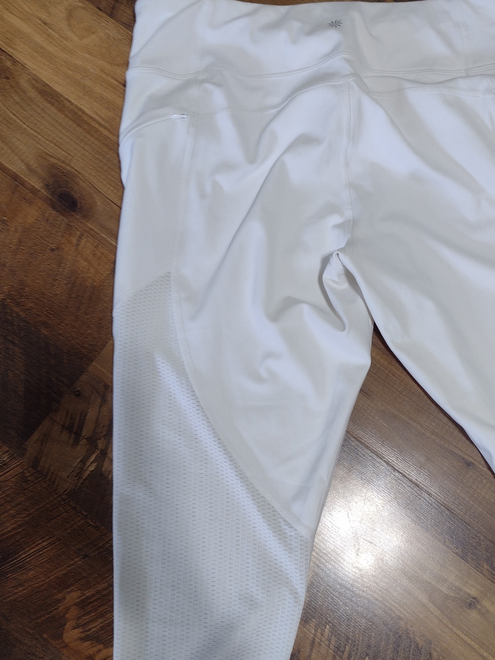 Athleta White Mesh-Panel Cropped Power Lift Leggings - Picture 4 of 10